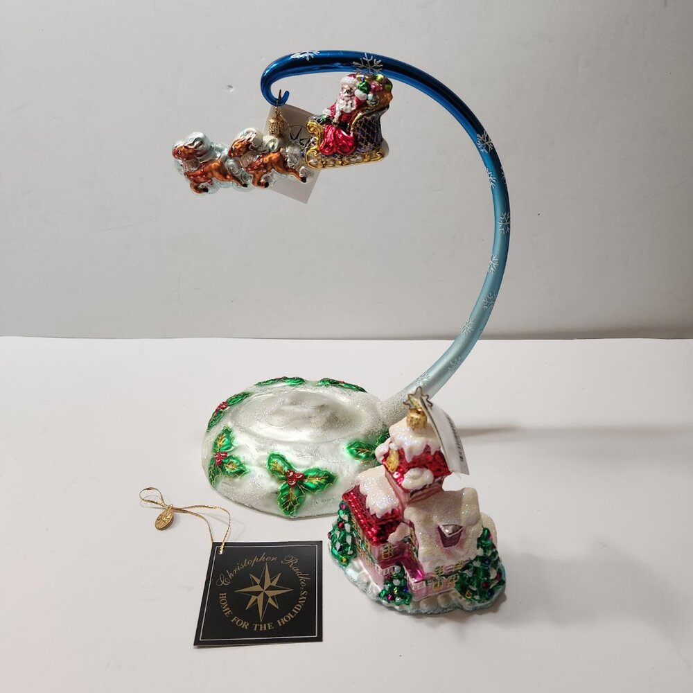 NIB 2002 Christopher Radko "Midnight Magic" Ornaments and Stand 3 Piece Set - Picture 2 of 11